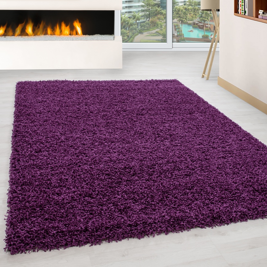 Life Shaggy Plain Purple Rug